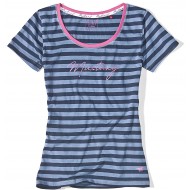 Dámské modré proužkované tričko s krátkým rukávem Juliette Dámské modré proužkované tričko s krátkým rukávem Juliette