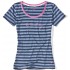 Dámské modré proužkované tričko s krátkým rukávem Juliette
