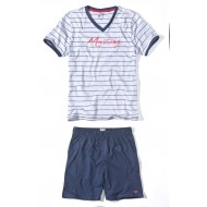 Pánské bavlněné pyžamo THEO - tričko + kraťasy Pánské bavlněné pyžamo THEO - tričko + kraťasy