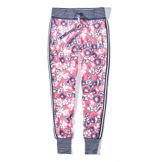 Dámske růžové kalhoty s květinovým vzorem ANNOUK MUSTANG