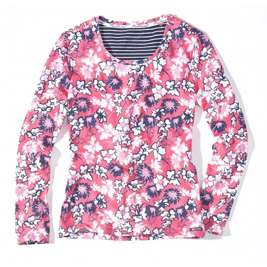 Dámské růžové tričko s květinovým vzorem ANNOUK MUSTANG