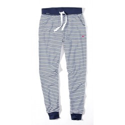 Dámské pruhované bílo-modré kalhoty