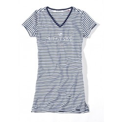 Dámská pruhovaná noční košilka modro-bílé barvy