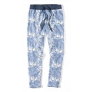 Dámské modré kalhoty s jemným vzorem LEOLINE