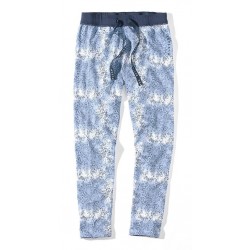 Dámské modré kalhoty s jemným vzorem LEOLINE