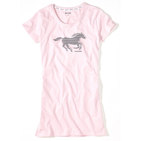 Dámská růžová noční košile s potiskem koně MUSTANG