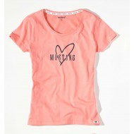 Dámské růžové tričko s potiskem srdce JETTE