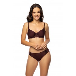 Podprsenka s kosticí s vyztuženými košíčky hnedá