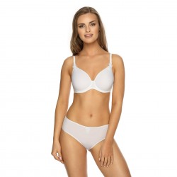 Bílá podprsenka s kosticemi VIANIA Betty s tvarovanými košíčky a s úzkými ramínky