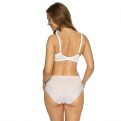 Bílá podprsenka s kosticemi VIANIA Betty s tvarovanými košíčky a s úzkými ramínky